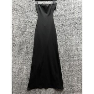 Black Halo Eve Black Strapless Back Slit Backless Dress Black Evening Dress Size